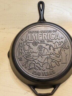 Lodge America 250 Years 12” Cast Iron Skillet USA Anniversary Limited Edition